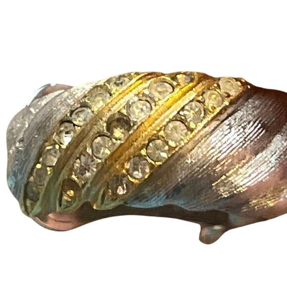 Christian Dior Silver tone Gold Tone Crystal Pave Clip on Earrings - Picture 7 of 10